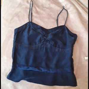 Gap blue silk shell